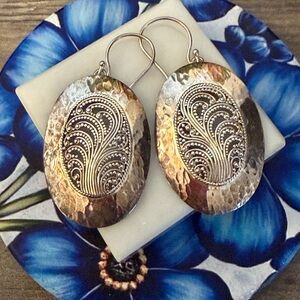 Sarda Bali Filigree 925 Sterling Silver large drop earrings #M23